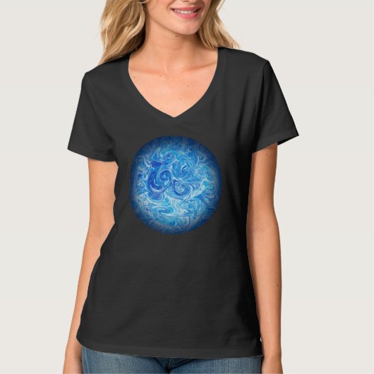 穏やかな潮流 フルイドアート Tシャツ (正面)