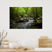 穏やかな煙を上げる渓流 ポスター (キッチン)