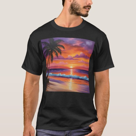 穏やかな熱帯の夕日が海 Tシャツ (正面)