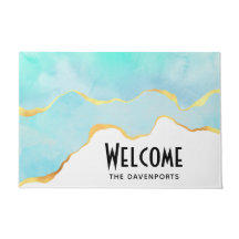 穏やかな熱帯グリーンブルーと金ゴールド縁ど