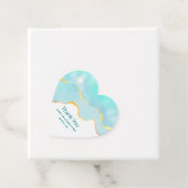 穏やかな熱帯グリーンブルーと金ゴールド縁ど フェイバータグ (インサイチュ)