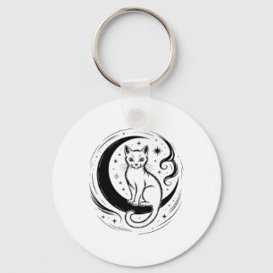 穏やかな猫の蓮の花 ヨガ瞑想 愛好者 Tシャツ キーホルダー