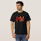 穏やかな猫の顔 ミニマリストの美意識 Tシャツ (正面フル)