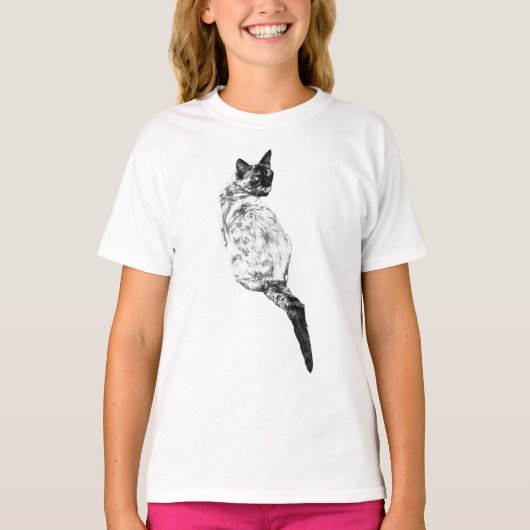 穏やかな猫、優しいグルーミング Tシャツ (正面)