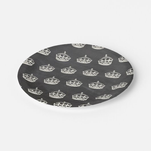 穏やかな王冠の黒板のパーティーのシックな紙皿を飼って下さい ペーパープレート (アングル)