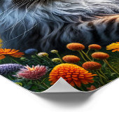 穏やかな田園地帯で休むメインのあらいぐまの猫 ポスター (角)