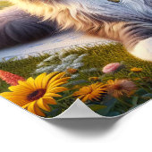 穏やかな田園地帯で休むメインのあらいぐまの猫 ポスター (角)