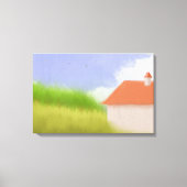 穏やかな田園風景画 キャンバスプリント (正面)