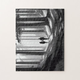 穏やかな田舎のカップルのシルエット ジグソーパズル