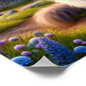 穏やかな田舎の穏やかなカリコ猫 ポスター (角)