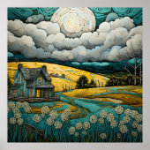 穏やかな田舎の風景とファームハ魅力的ウス ポスター (正面)