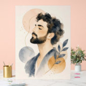 穏やかな男性の魂の肖像画 アクリルサイン (ウェディング)