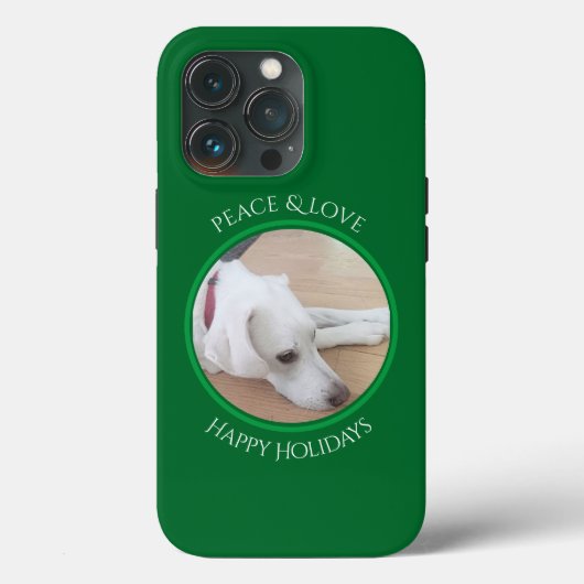 穏やかな白い犬の赤い襟クリスマスケースメイト Case-Mate iPhoneケース (裏面)