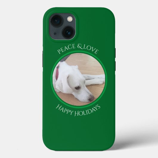 穏やかな白い犬の赤い襟クリスマスケースメイト Case-Mate iPhoneケース (裏面)