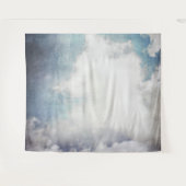 穏やかな白い雲と青い空のグランジ タペストリー (正面(横))