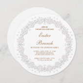 穏やかな白リース、春エステル分岐 招待状 (正面/裏面)