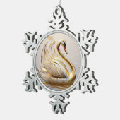 「穏やかな白鳥の湖」 スノーフレークピューターオーナメント (右)