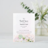 穏やかな睡蓮と蓮のブライダルシャワー インビテーションポストカード (スタンド正面)