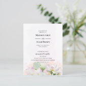 穏やかな睡蓮と蓮の花の水彩結婚の インビテーションポストカード (スタンド正面)