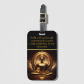 穏やかな瞑想の中の黄金の仏 ラゲッジタグ (正面縦)