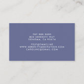 穏やかな瞑想インストラクターミストツリーズウォーター色 名刺 (裏面)