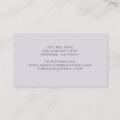 穏やかな瞑想インストラクターミストツリーズウォーター色 名刺 (裏面)