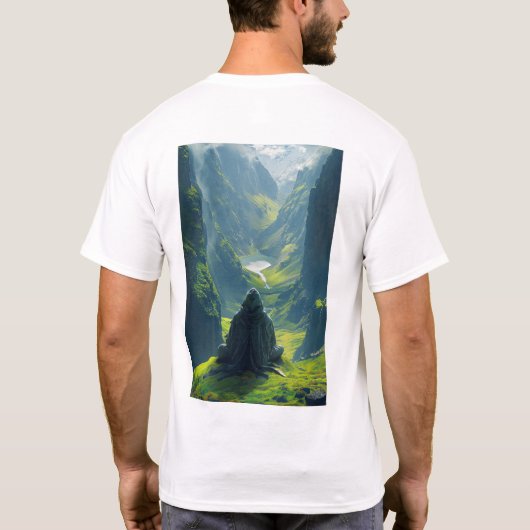 穏やかな瞑想Akep頑丈なフード付き男Tシャツ Tシャツ (裏面)