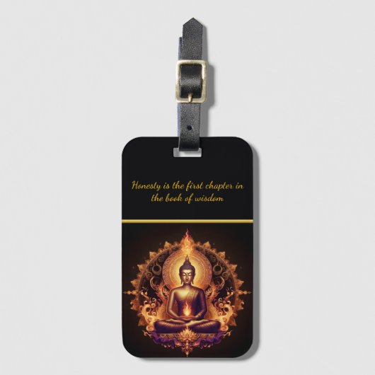 穏やかな瞬間に輝く仏。 ラゲッジタグ (正面縦)