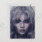穏やかな神秘的な暗いファンタジー女性ポートレートカード ポストカード (正面/裏面)