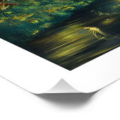 穏やかな秋の夜の風景油絵 ポスター (コーナー)