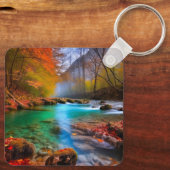 穏やかな秋の川景色 キーホルダー (裏面)