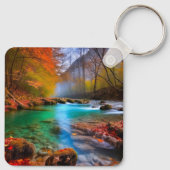 穏やかな秋の川景色 キーホルダー (裏面)