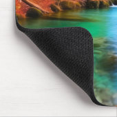 穏やかな秋の川景色 マウスパッド (コーナー)