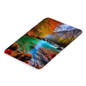 穏やかな秋の川景色 マグネット (左側)