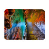 穏やかな秋の川景色 マグネット (横)