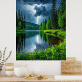 穏やかな稲妻に劇的に打ち勝つ ポスター (キッチン)