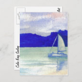 穏やかな簡単セーリングクリケットディーヌ海アート ポストカード (正面/裏面)