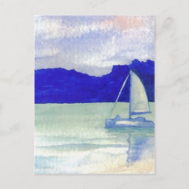 穏やかな簡単セーリングクリケットディーヌ海アート ポストカード