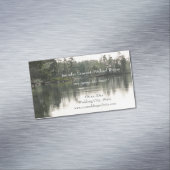 穏やかな素朴な湖の緑結婚の反射 マグネット名刺 (インサイチュ)