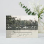 穏やかな素朴な湖の緑結婚の反射 出欠カード (スタンド正面)