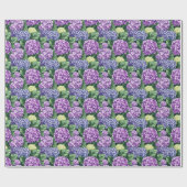穏やかな紫の花のハイドランジア ラッピングペーパー (フラット)