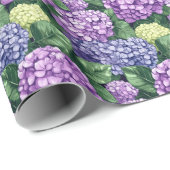 穏やかな紫の花のハイドランジア ラッピングペーパー (ロールコーナー)