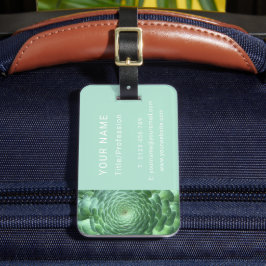 穏やかな緑の多肉植物 ラゲッジタグ