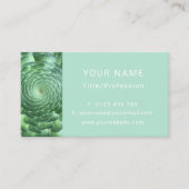穏やかな緑の多肉植物 名刺 (正面)