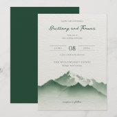 穏やかな緑の山のイラスト 招待状 (正面/裏面)