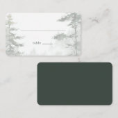 穏やかな緑の松の木 プレイスカード (正面/裏面)
