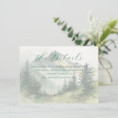 穏やかな緑の水彩山岳風景 エンクロージャーカード (スタンド正面)