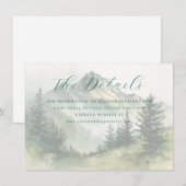 穏やかな緑の水彩山岳風景 エンクロージャーカード (正面/裏面)