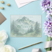 穏やかな緑の水彩山 アクリル招待状 (インサイチュ (ウェディング))