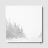 穏やかな緑の水彩画のログハウス シーン ゲストブック (裏面)